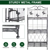 Outsunny 3-Tier Metal Folding Plant Stand Display Rack Bookshelf Unit Outdoor(m-6)