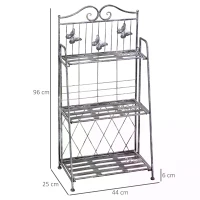 Outsunny 3-Tier Metal Folding Plant Stand Display Rack Bookshelf Unit Outdoor(m-3)