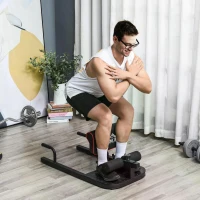 HOMCOM Squat Machine with Push Up Stand, Padded Hip Thrust Bench with Adjustable Cushion for Home Gym Work Out, Black(m-13)