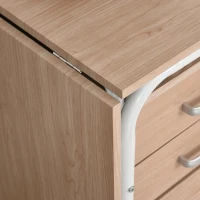 HOMCOM verrijdbaar bureau, archiefkast, opklapbare computertafel, bureautafel met lades en wielen, verrijdbare rolcontainer, spaanplaat, metaal, wit 105 x 50 x 74 cm(m-7)