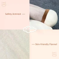 HOMCOM Toddlercouch, Cartoon Cute Donkey Multi-functional with Armrest Flannel PP Cotton 60 x 55 x 60cm Grey(m-5)