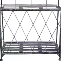 Outsunny 3-Tier Metal Folding Plant Stand Display Rack Bookshelf Unit Outdoor(m-11)