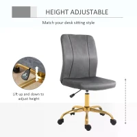 Vinsetto Office Chair with Velvet Cover, Height Adjustable Desk Chair, Ergonomic Computer Chair with 360° Swivel Wheels(m-4)