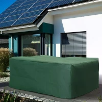 Outsunny 600D Oxford Outdoor Rattan Furniture Cover, Waterproof Anti-UV Garden Conversation Set Protection Cover Protector, Green 210L x 140W x 80Hcm(m-10)