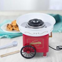 HOMCOM Máquina de Algodón de Azúcar Eléctrica Profesional Estilo Retro Regalo Infantil para Fiestas Cumpleaños Acero Inox. Aluminio 450W-550W Cotton Candy Machine 30x30x28cm Rojo
