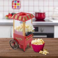 HOMCOM Máquina de Palomitas de Diseño Vintage Palomitero Decorativo con Forma de carrito 22x19x39cm Rojo