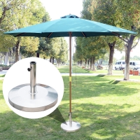 Outsunny Base de Sombrilla tipo Soporte de Pie para Parasol - Color Plateado - Acero Inoxidable - Φ48 x 36 cm