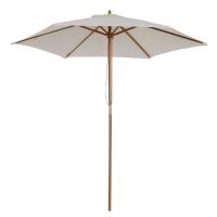 Outsunny Sombrilla Parasol de Patio Terraza Jardín Diámetro 2,5m Altura 2,25m Color Crema