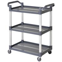 HOMCOM Carro de Almacenamiento Multiusos Carrito de 3 Niveles para Cocina Hotel Restaurante 4 Ruedas Universales Carga Total 300 kg 88x44x93cm