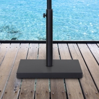 Outsunny Base Sombrilla de Exterior Universal Altura Ajustable Soporte Pie de Parasol para Jardín Balcón Terraza Negro 45x45x39cm