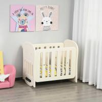 HOMCOM Cuna de Bebé 2 en 1 para 0-6 Años Balancín Ajustable en 2 Alturas hasta 25 kg Convertible en Mecedora con 4 Ruedas y Frenos 107x70x100 cm Beige