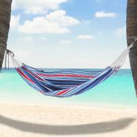 Hamaca Colgar 210 x 150 cm Playa Piscina Jardin Camping 70% Algodon Azul