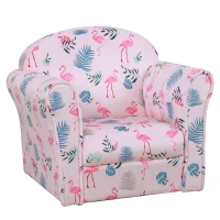 HOMCOM Sillón Infantil Bonito Mini Sofá para Niños Mayores de 12 Meses Ergonómico Patas Antideslizantes Asiento Acolchado Grueso 50x39x44 cm Rosa(m-1)
