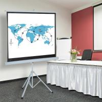 HOMCOM Pantalla para Proyector Plegable Manual Pulgadas Pantalla de Proyección Formato 4:3 con Altura Ajustable Cine en Casa Películas 171x128cm