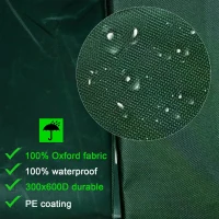 Outsunny 600D Oxford Outdoor Rattan Furniture Cover, Waterproof Anti-UV Garden Conversation Set Protection Cover Protector, Green 210L x 140W x 80Hcm(m-5)