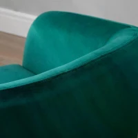 HOMCOM Sillón Moderno de Terciopelo Silla Butaca de Comedor Asiento Acolchado con Patas de Metal para Salón Dormitorio Sala de Estar 75x74x76 cm Verde(m-10)