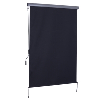Outsunny Toldo Vertical Enrollable con Manivela 140x250 cm Protección UV para Interior y Exterior Balcón Porche Terraza Color Gris