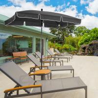 Outsunny Sombrilla Grande Parasol Reclinable 2.35m Sombrilla Impermeable y Resistente a UV para Jardín Patio Playa Piscina Terraza