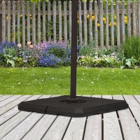Outsunny Base Sombrilla de 4 Piezas para Meter Peso Soporte para Parasol de Patio Jardín para Llenar de Arena o Agua 100x100x9.5cm Negro