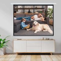 HomCom Pantalla del Proyector Eléctrica Pantalla para Proyección Motorizada 84" 4:3 con Control Remoto Cine en Casa Presentaciones