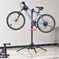 HOMCOM Soporte de reparación Portátil Caballete de Bicicleta para Hogar Altura Ajustable 110-180 cm con 4 Patas Hasta 25 kg 84x84x180 Negro