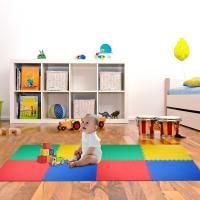 HOMCOM Alfombra Puzzle para Niños 8 Piezas Alfombrillas de Juego Espuma EVA con Área de Cobertura 2,88metros cuadrados No Tóxica 60x60x1,2 cm
