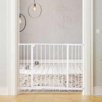 PawHut Barrera de Seguridad Extensible Puertas y Escaleras Metálica para Perros y Bebé Barrera Puertas Mascota 72-107x76cm