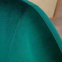 HOMCOM Sillón Moderno de Terciopelo Silla Butaca de Comedor Asiento Acolchado con Patas de Metal para Salón Dormitorio Sala de Estar 75x74x76 cm Verde(m-8)