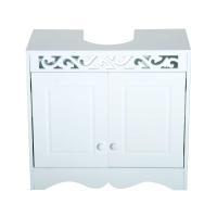 HOMCOM Armario de Baño Bajo para Lavabo con 2 Puertas y Estantes 60x30x56cm Blanco