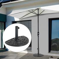 Outsunny Soporte de Sombrilla Semicircular Ajustable Universal Pie de Parasol de Cemento Base de Sombrilla Patio Jardín Estilo Retro HDPE Φ50x32x32cm