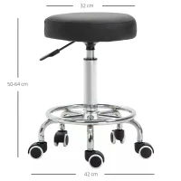 Vinsetto PU Leather Height Adjustable Swivel Salon Stool Black(m-3)