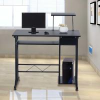 HomCom® Escritorio con 1 Cajón y Bandeja para el Teclado Mesa de Ordenador PC para Hogar Escuela y Oficina Mobiliario Despacho 90x50x95cm Negro