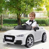 HOMCOM Audi TT Eléctrico Infantil Coche Juguete Niño 3 Años+ con Mando a Distancia con Música y Luces Batería 6V Doble Puerta Carga 30kg Color Blanco