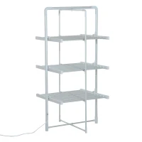 HOMCOM Tendedero Eléctrico Plegable 3 niveles Secador de Ropa con 30 Barras de Aluminio Caliente 73x67x144cm(m-1)