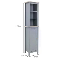 Kleankin Freestanding Bathroom Storage Cabinet Space Saver w/ Adjustable Shelf Cupboard(m-3)