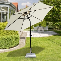Outsunny Base Sombrilla de Exterior Universal con Dos Ruedas Altura Ajustable Soporte Pie de Parasol para Jardín Balcón Gris 42x42x36cm