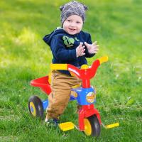 HOMCOM Triciclo para Niños +18 Meses Triciclo Infantil Evolutivo con Bocina Cesta 60x42x45cm Metal y PP