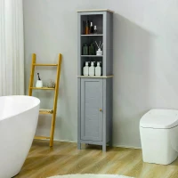 Kleankin Freestanding Bathroom Storage Cabinet Space Saver w/ Adjustable Shelf Cupboard(m-10)
