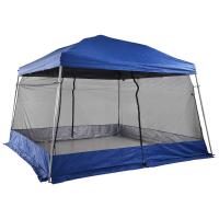 Outsunny Carpas para Exterior Plegable para Jardín o Camping 360x360x260cm Cenador para Exterior con Mosquitera - Color Azul