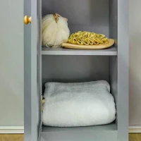 Kleankin Freestanding Bathroom Storage Cabinet Space Saver w/ Adjustable Shelf Cupboard(m-7)