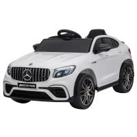 HOMCOM Coche Eléctrico para Niño +3 Años con Mando a Distancia Con Música y Luces Doble Apertura de Puerta Batería 12V Carga 30kg 115x70x55cm Blanco