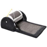 PawHut® Rascador para Gatos Juguete de Arañar Gato Árbol Rascador Centro de Actividad Rodillo y Panel Cubierta de Sisal Natural 45x25x16cm