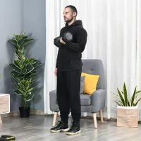 HOMCOM 15KG Single Rubber Hex Dumbbell Portable Hand Weights Dumbbell Home Gym(m-2)