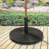 Outsunny® Base de Sombrilla Ajustable Universal Pie de Parasol de Cemento Soporte de Sombrilla Redondo Patio Jardín Playa Estilo Retro HDPE Φ53x30cm