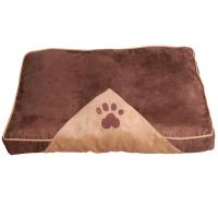 PawHut Cama para Mascotas Colchón de Espuma de Perro Gato con Funda Extraíble y Lavable con Cremallera Parte Inferior Antideslizante 100x70 cm Marrón