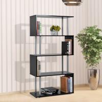 HOMCOM Librería Estantería Moderna tipo Estante de Pared Muebles de Decoración de Oficina para Libros - Color Negro - MFC PVC - 80x30x145 cm