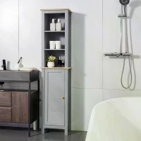 Kleankin Freestanding Bathroom Storage Cabinet Space Saver w/ Adjustable Shelf Cupboard(m-8)