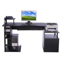 HOMCOM Mesa de Ordenador PC para Oficina Despacho Estudio Dormitorio Escritorio Madera 152x60x88cm Negro