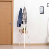 HOMCOM Colgador de Ropa Perchero de Pie Metálico Bolsas 9 Ganchos con Estante Forma de Árbol Perchero Vintage 45x45x180cm Blanco