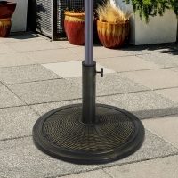 Outsunny® Base de Sombrilla Ajustable Soporte de Sombrilla Universal Pie de Parasol de Cemento Redondo Estilo Retro HDPE Patio Jardín Playa Φ48x34cm
